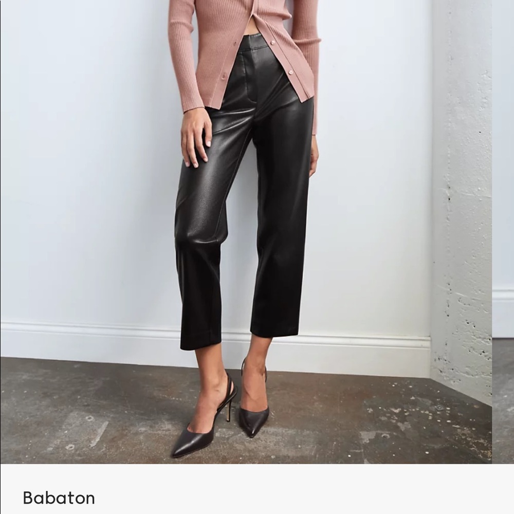 BRAND NEW ariztia babaton vegan leather pants size 2 (command cropped pant)